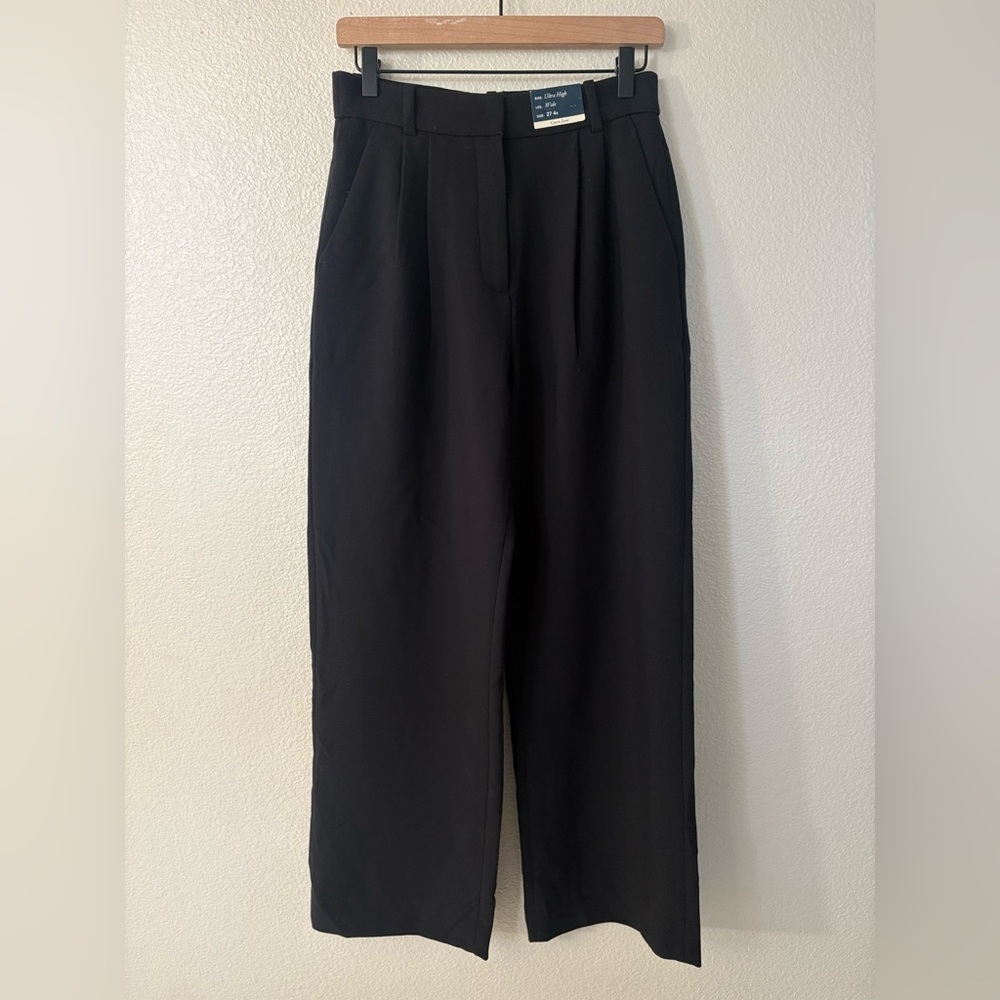 Abercrombie & Fitch | Curve Love A&F Sloane Tailored Wide-Leg Pant sz 27/4r NWT - Picture 3 of 5
